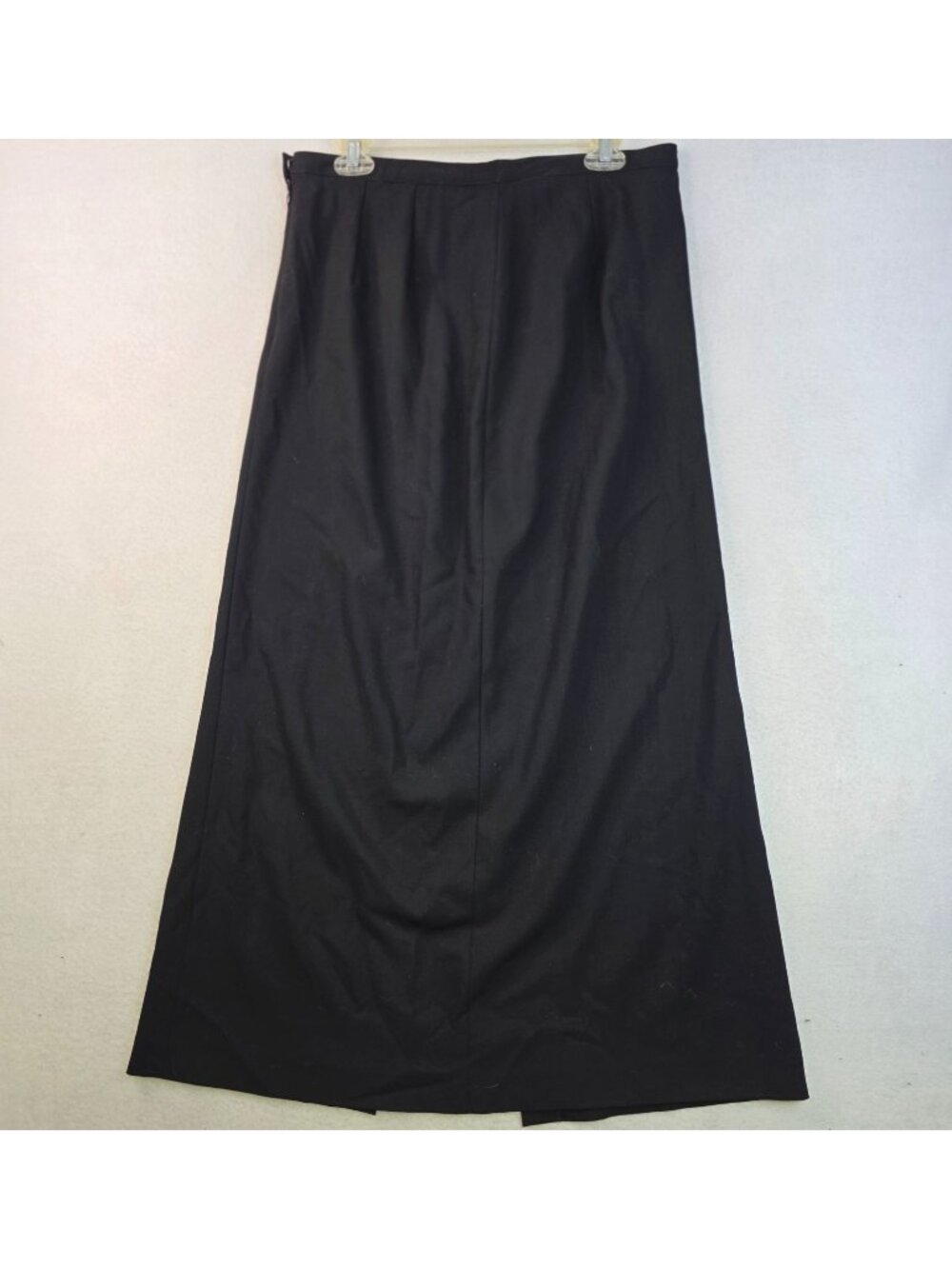 GETT Wool Maxi Skirt L Black Quiet Luxury Capsule Whimsygoth Office Minimalist